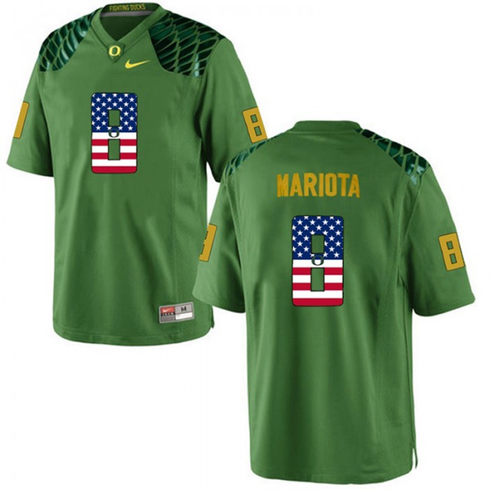 2017 US Flag Fashion Male Oregon Ducks Marcus Mariota Green College Football Limited Jersey