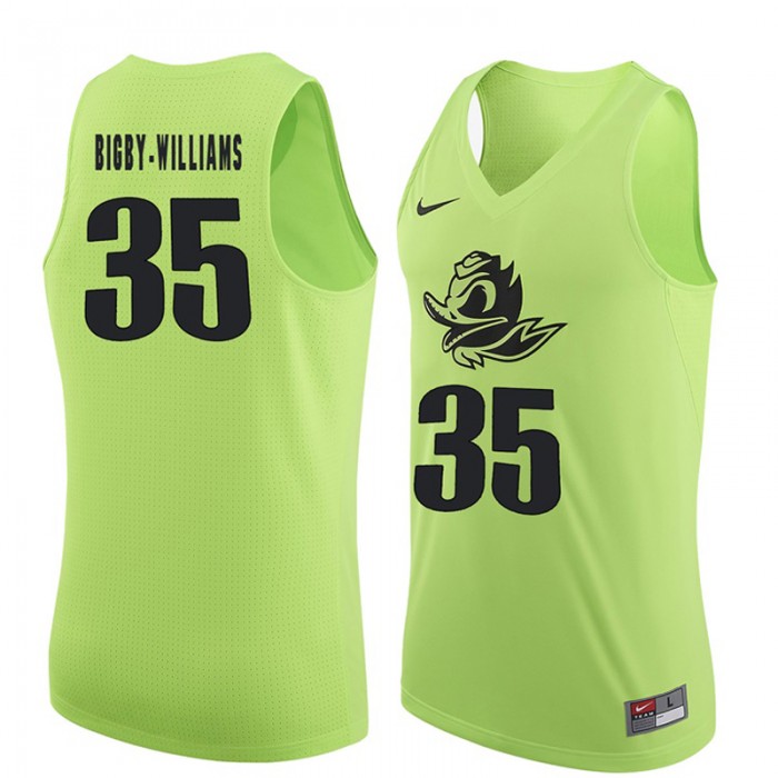Male Oregon Ducks Kavell Bigby-Williams Apple Green NCAA Basketball Jersey