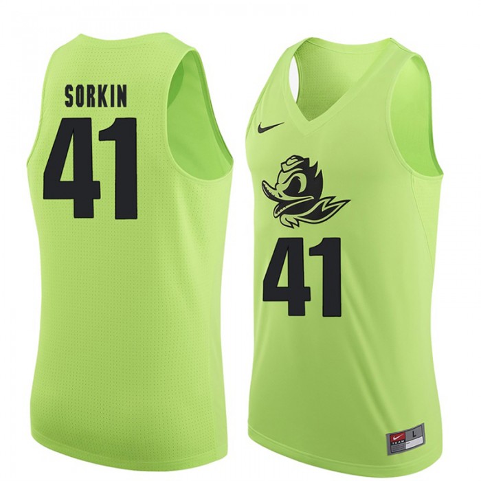 Male Oregon Ducks Roman Sorkin Apple Green NCAA Basketball Jersey