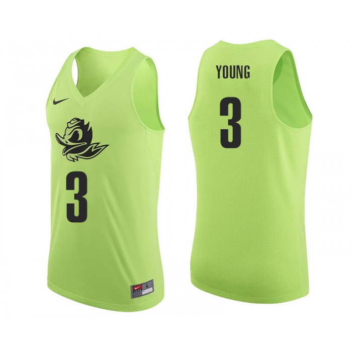 Male Joe Young Oregon Ducks Apple Green NCAA College Basketball Player Tank Top Jersey