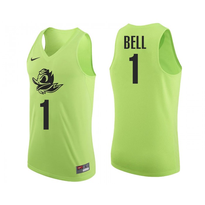 Male Jordan Bell Oregon Ducks Apple Green NCAA College Basketball Player Tank Top Jersey