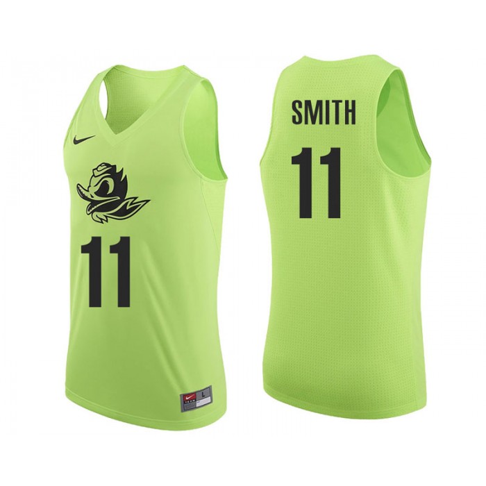 Male Keith Smith Oregon Ducks Apple Green NCAA College Basketball Player Tank Top Jersey