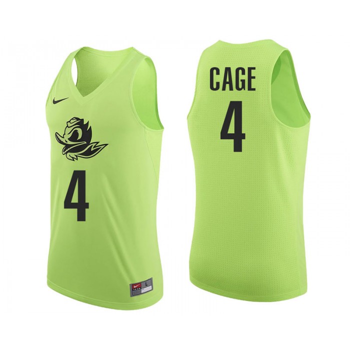 Male M.J. Cage Oregon Ducks Apple Green NCAA College Basketball Player Tank Top Jersey