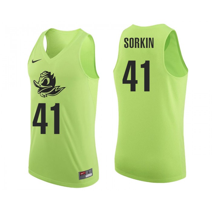 Male Roman Sorkin Oregon Ducks Apple Green NCAA College Basketball Player Tank Top Jersey