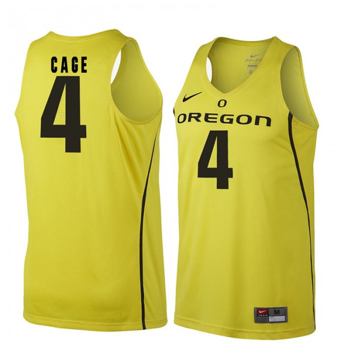 Male Oregon Ducks M.J. Cage Gold NCAA Basketball Jersey