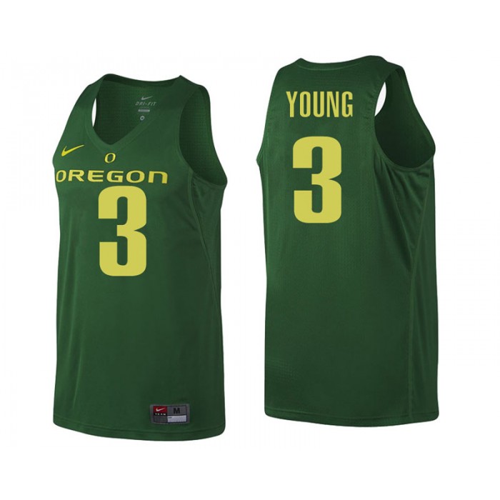 Male Joe Young Oregon Ducks Green NCAA College Basketball Player Tank Top Jersey