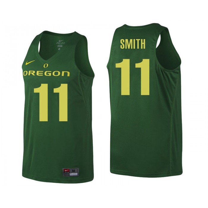 Male Keith Smith Oregon Ducks Green NCAA College Basketball Player Tank Top Jersey