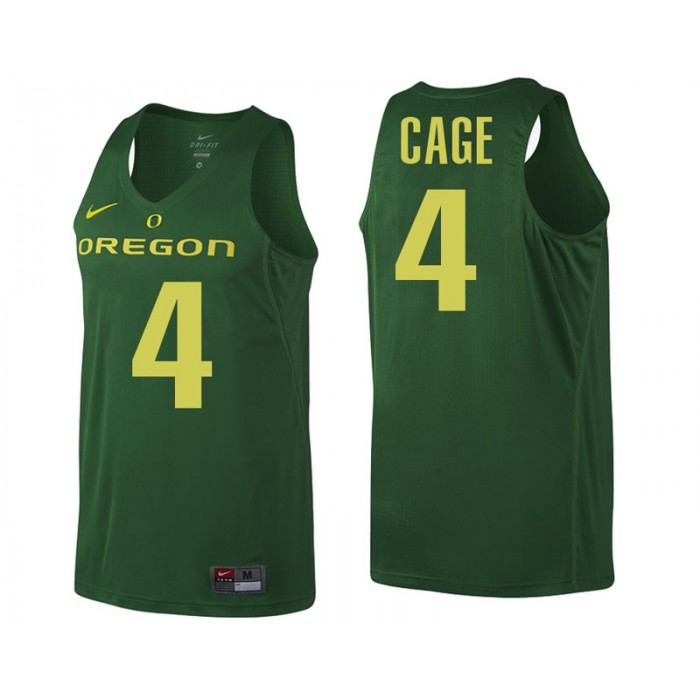 Male M.J. Cage Oregon Ducks Green NCAA College Basketball Player Tank Top Jersey