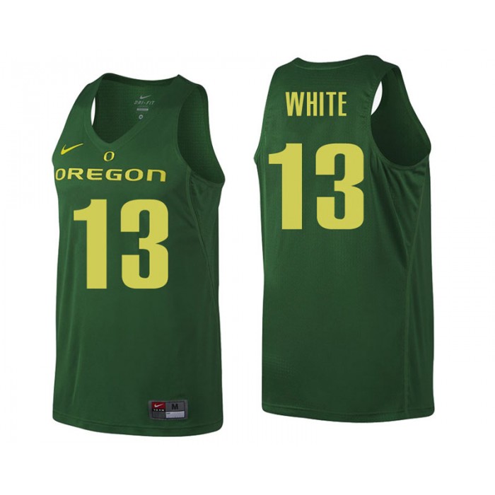 Male Paul White Oregon Ducks Green NCAA College Basketball Player Tank Top Jersey