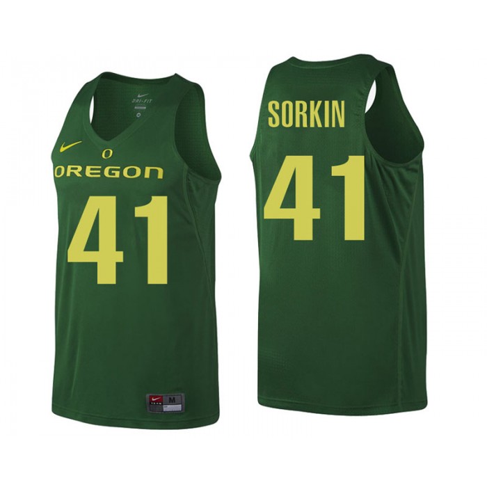 Male Roman Sorkin Oregon Ducks Green NCAA College Basketball Player Tank Top Jersey