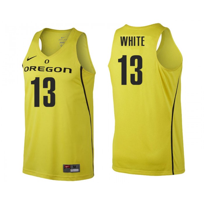 Male Paul White Oregon Ducks Yellow NCAA College Basketball Player Tank Top Jersey