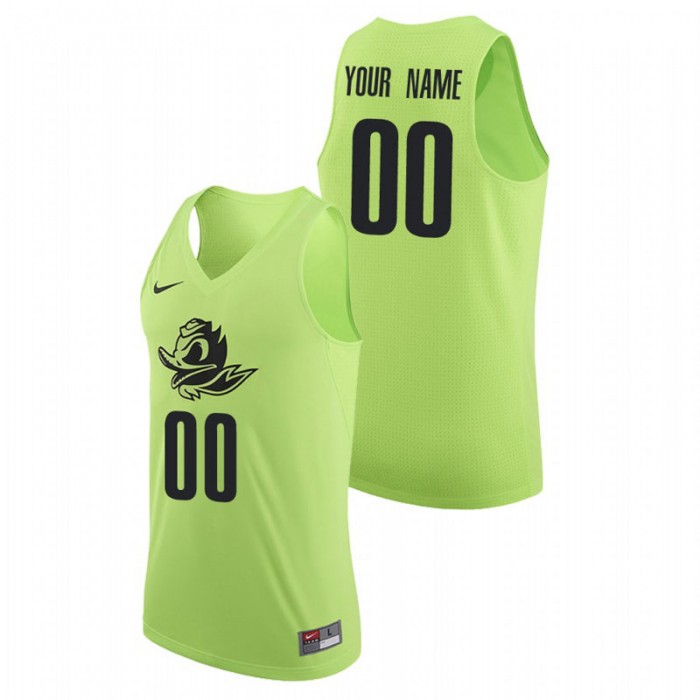 Oregon Ducks College Basketball Apple Green Custom Authentic Jersey For Men