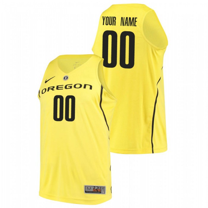 Oregon Ducks College Basketball Yellow Custom Authentic Jersey For Men