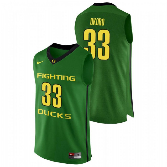 Oregon Ducks College Basketball Apple Green Francis Okoro Authentic Jersey For Men