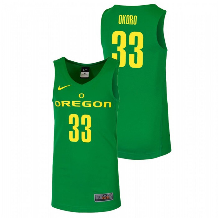 Oregon Ducks College Basketball Green Francis Okoro Replica Jersey For Men
