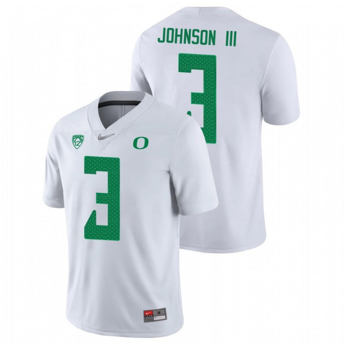 Oregon Ducks Johnny Johnson III Game College Football Jersey For Men White