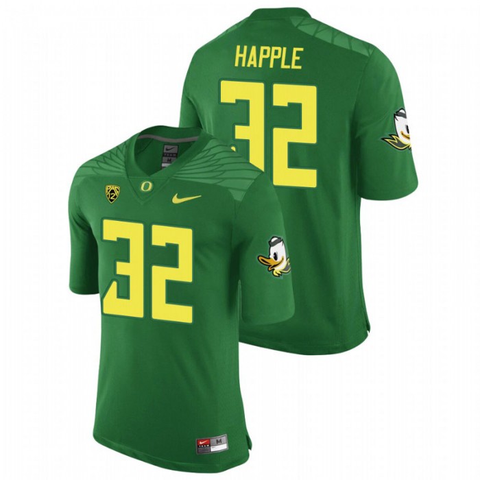 Oregon Ducks Jordan Happle Replica Game Football Jersey For Men Green