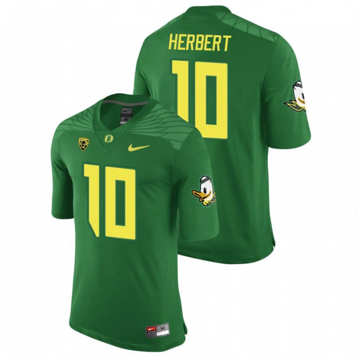Oregon Ducks Justin Herbert Replica Game Football Jersey For Men Green