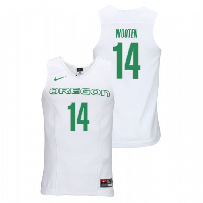 Oregon Ducks College Basketball White Kenny Wooten Elite Authentic Performance Jersey For Men