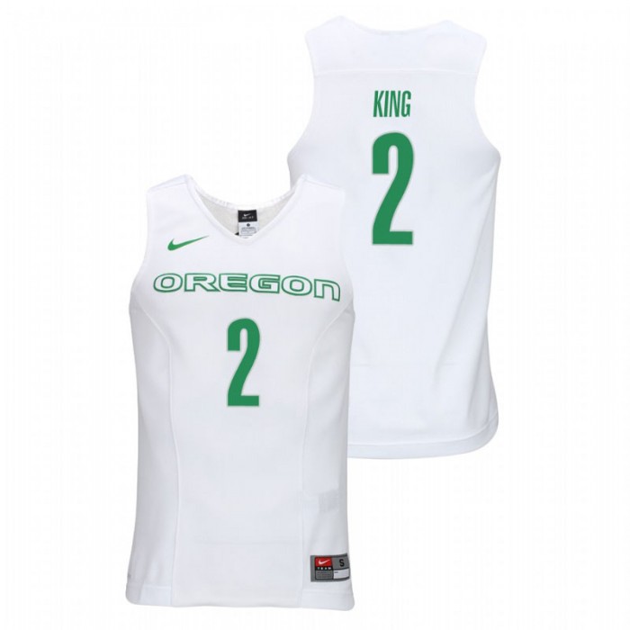 Oregon Ducks College Basketball White Louis King Elite Authentic Performance Jersey For Men