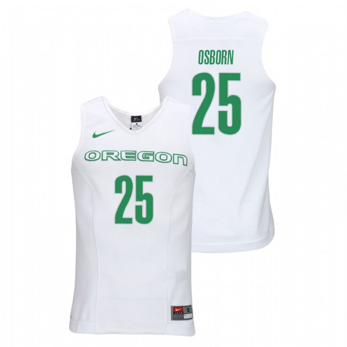 Oregon Ducks College Basketball White Luke Osborn Elite Authentic Performance Jersey For Men