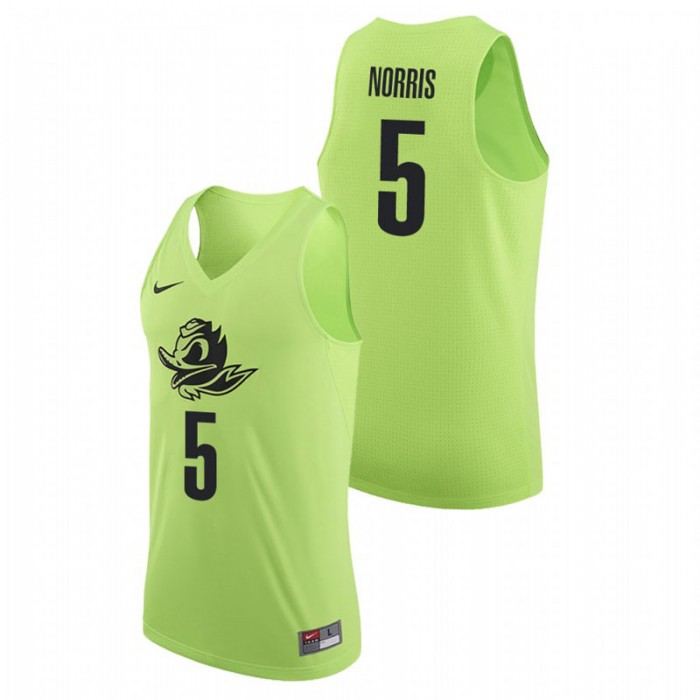 Oregon Ducks College Basketball Apple Green Miles Norris Authentic Jersey For Men