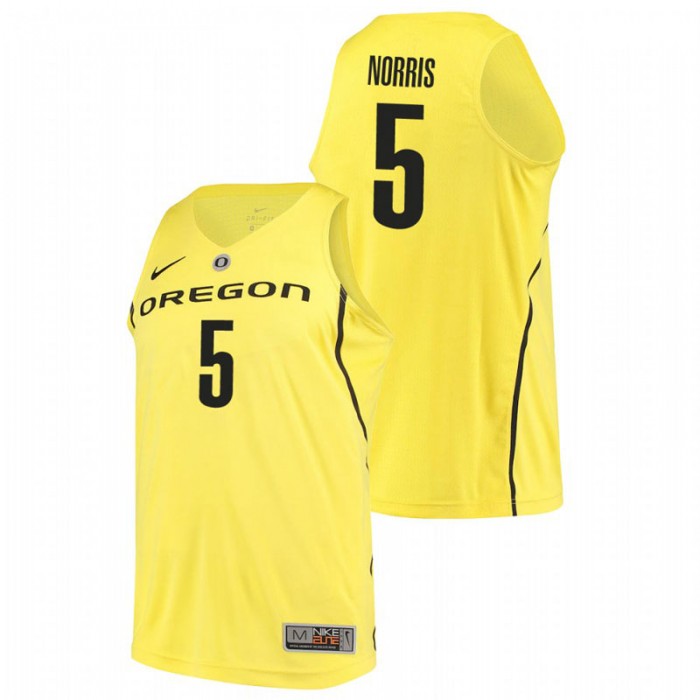 Oregon Ducks College Basketball Yellow Miles Norris Authentic Jersey For Men
