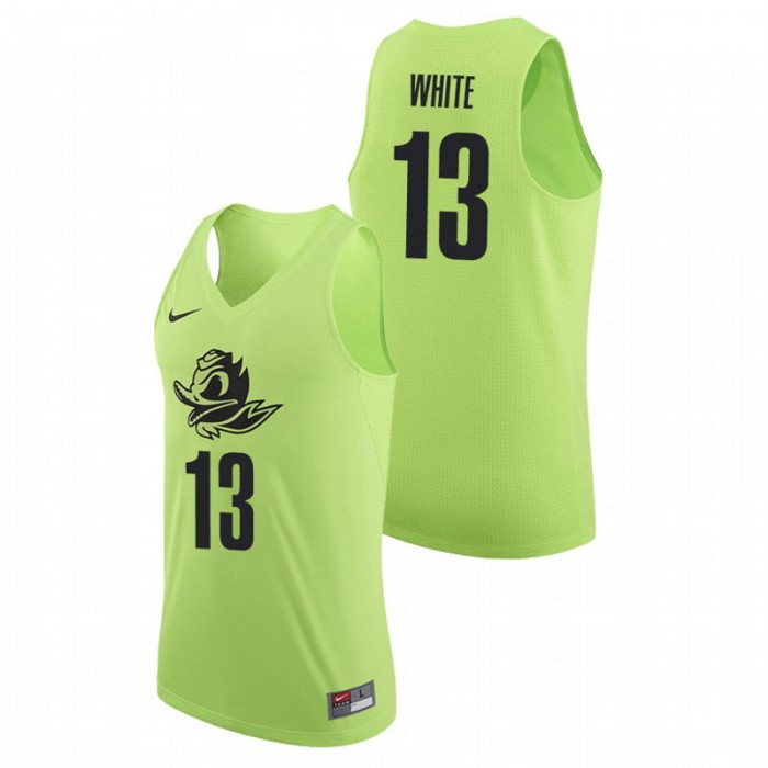 Oregon Ducks College Basketball Apple Green Paul White Authentic Jersey For Men