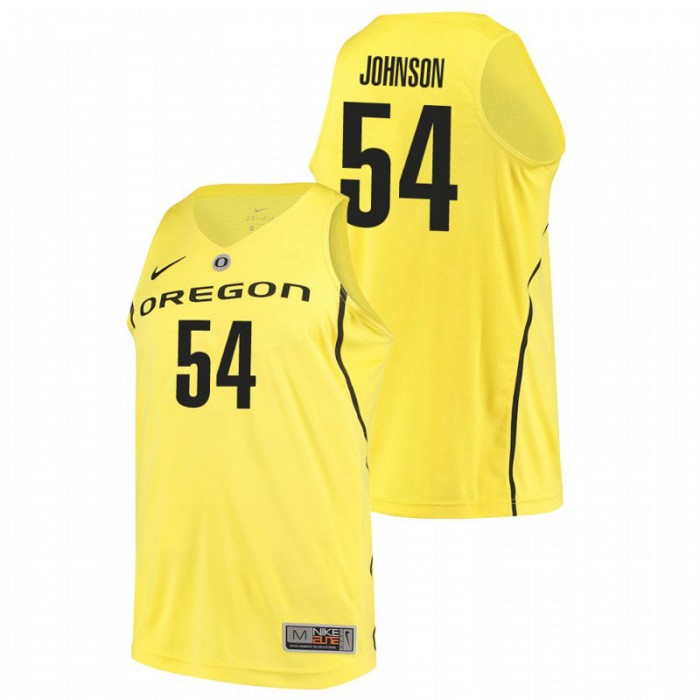 Oregon Ducks College Basketball Yellow Will Johnson Authentic Jersey For Men