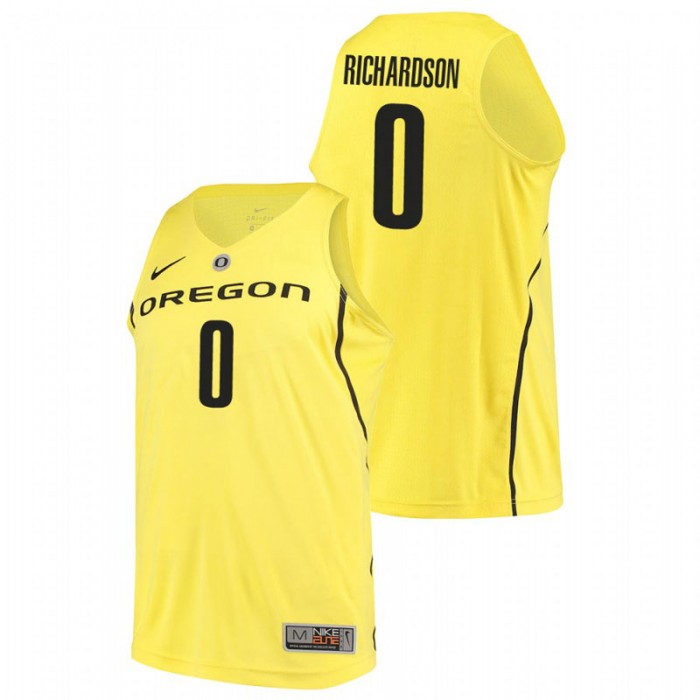 Oregon Ducks College Basketball Yellow Will Richardson Authentic Jersey For Men