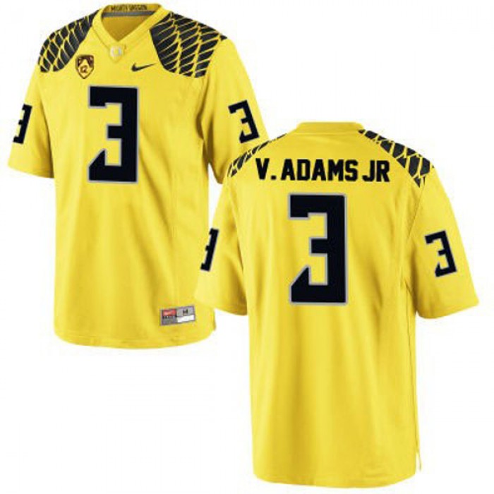 Oregon Ducks #3 Vernon Adams Yellow Football For Men Jersey