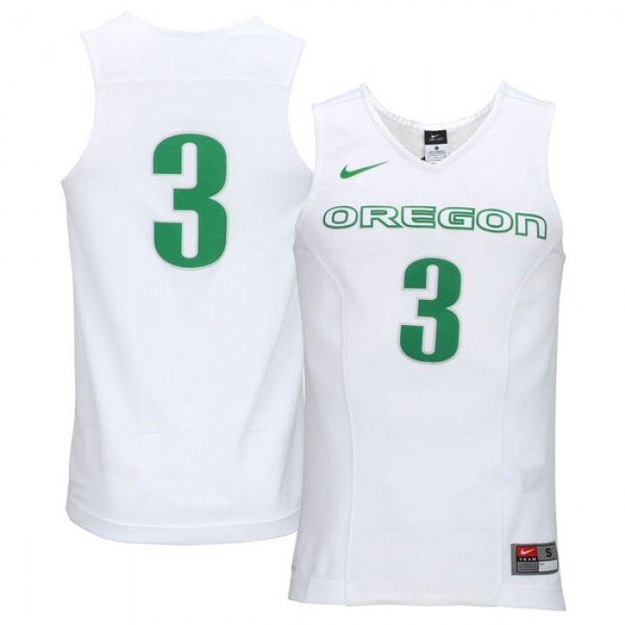 Oregon Ducks #3 White Basketball For Men Jersey