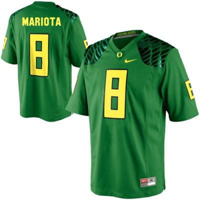 Oregon Ducks #8 Marcus Mariota Green Football For Men Jersey