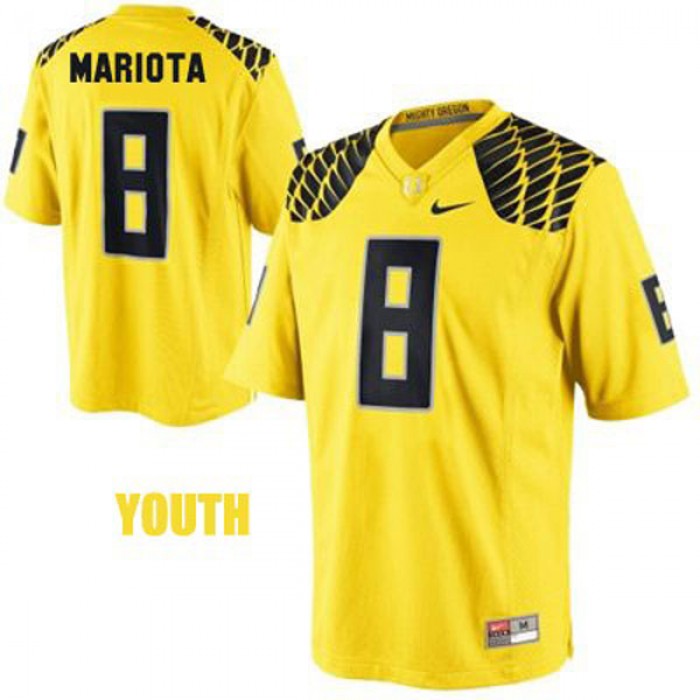 Oregon Ducks #8 Marcus Mariota Yellow Football Youth Jersey