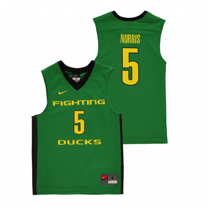 Oregon Ducks College Basketball Green Miles Norris Replica Jersey Youth