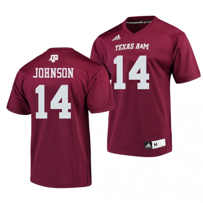 2021-22 Texas Aggies College Football Max Johnson Jersey Maroon