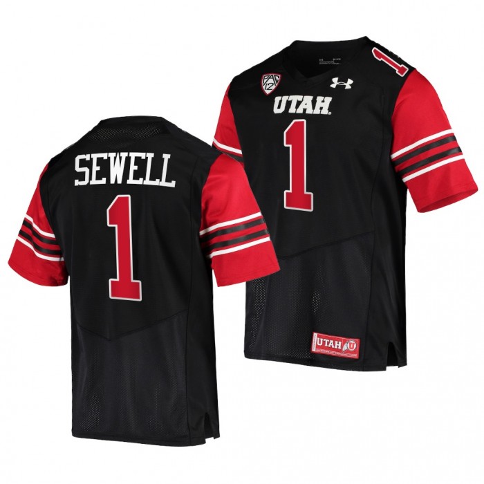 2021-22 Utah Utes Nephi Sewell College Football Jersey Black