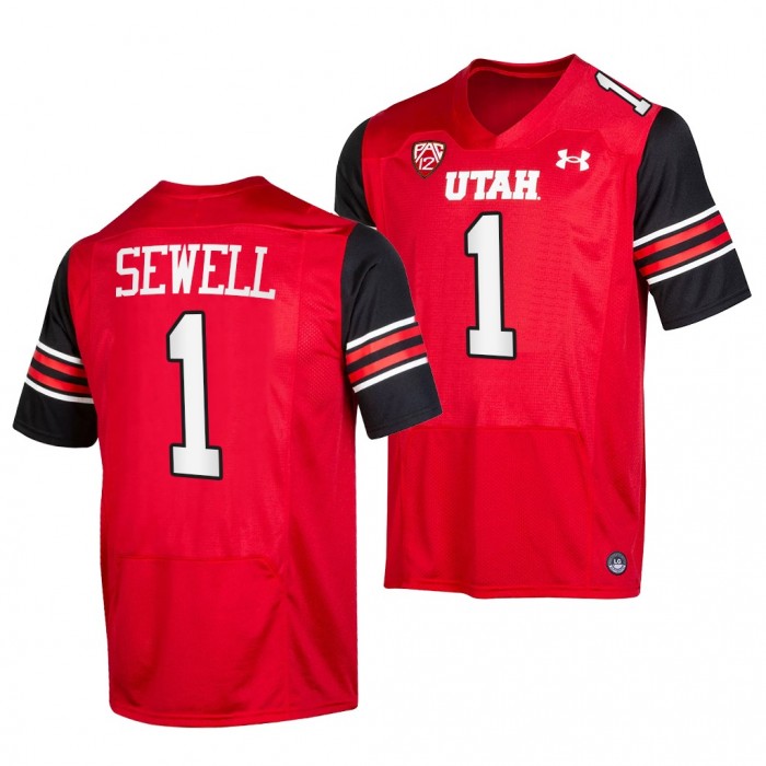 2021-22 Utah Utes Nephi Sewell College Football Jersey Red