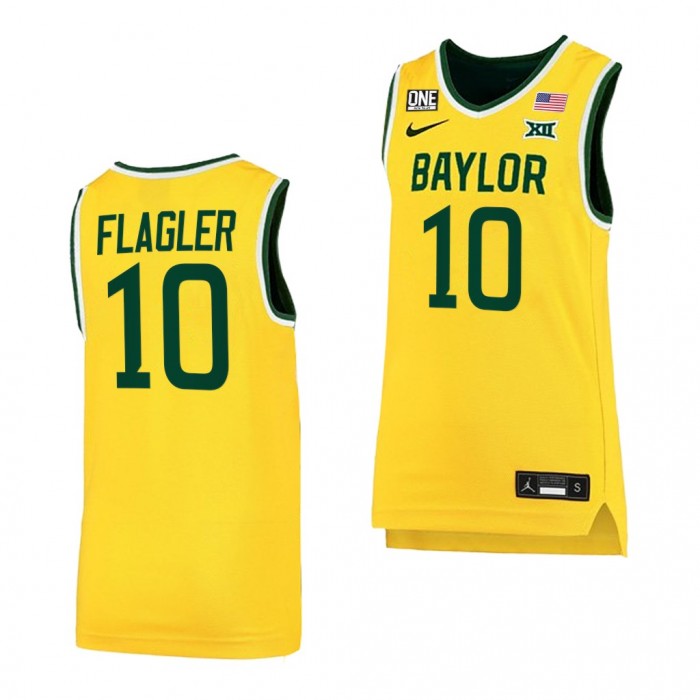 Adam Flagler Baylor Bears College Basketball 2022 Jersey Gold