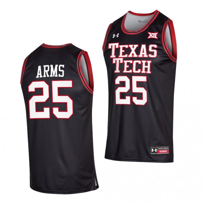 Adonis Arms #25 Texas Tech Red Raiders 2022 College Basketball Black Jersey