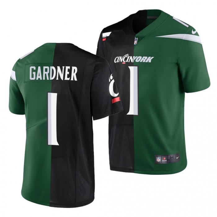 Ahmad Gardner 2022 NFL Draft Bearcats X Jets #1 Black Green Split Limited Jersey
