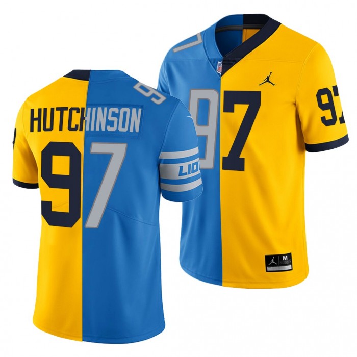 Aidan Hutchinson 2022 NFL Draft Split Limited Jersey-Blue Gold