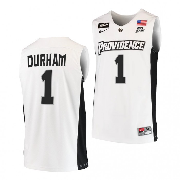 Al Durham Jersey Providence Friars 2021-22 College Basketball BLM Jersey-White