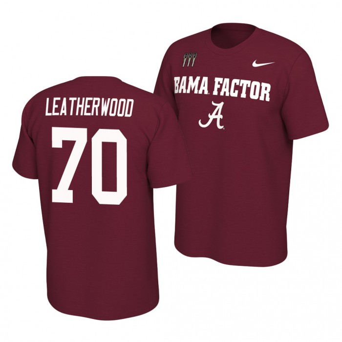 Alabama Crimson Tide Alex Leatherwood Crimson Nike College Football Mantra T-Shirt
