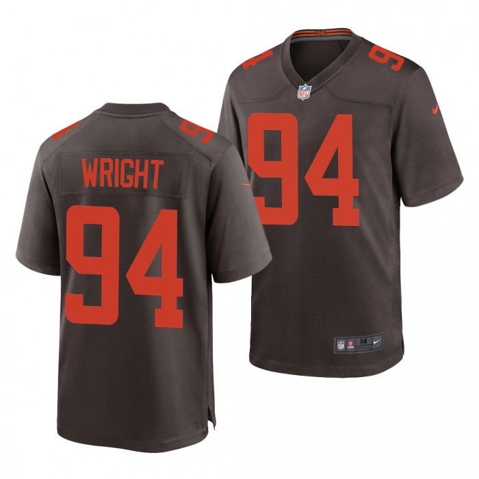 Alex Wright #94 Cleveland Browns 2022 NFL Draft Brown Men Alternate Jersey UAB Blazers