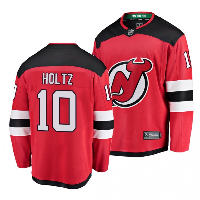 Alexander Holtz Devils #10 Red Home Jersey 2020 Draft