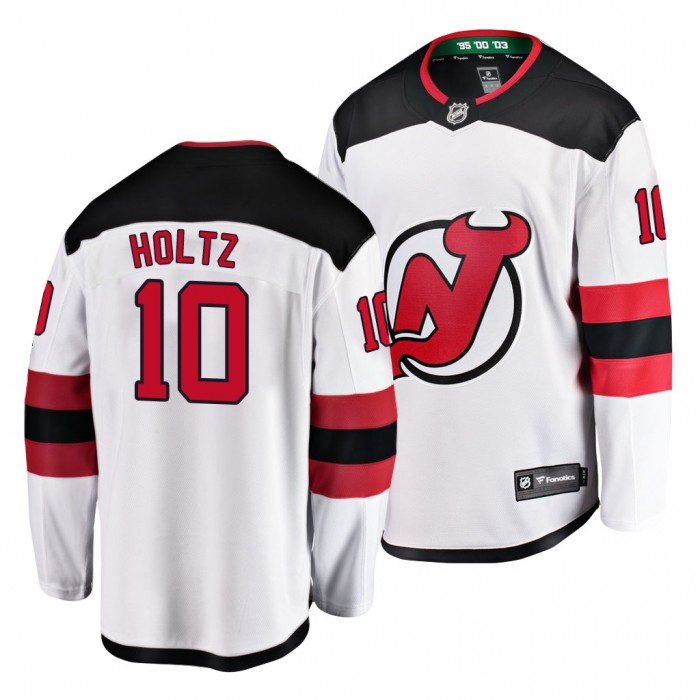 Alexander Holtz Devils #10 White Away Jersey 2020 Draft