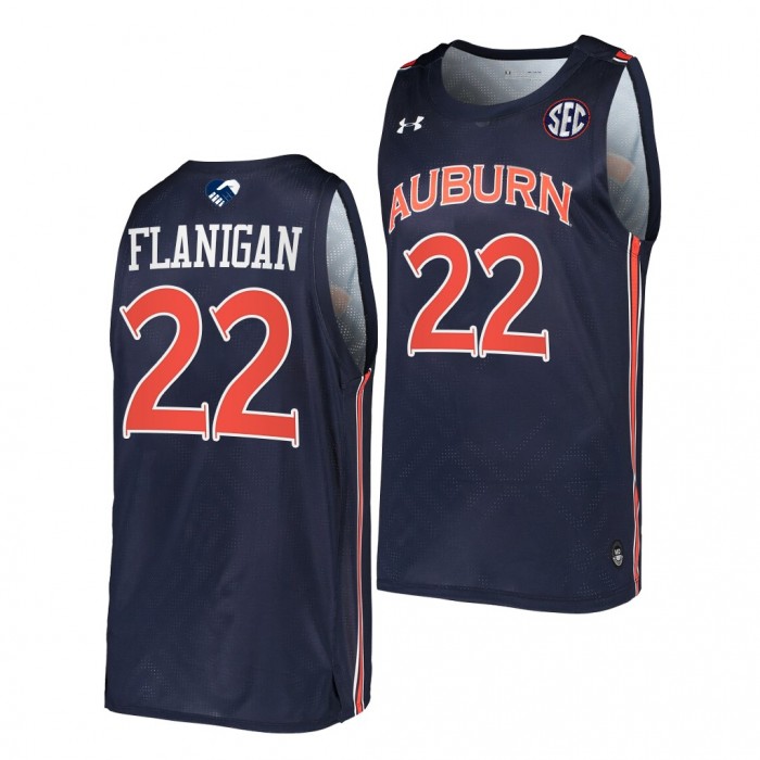 Allen Flanigan #22 Auburn Tigers 2022 College Basketball Together Navy Jersey
