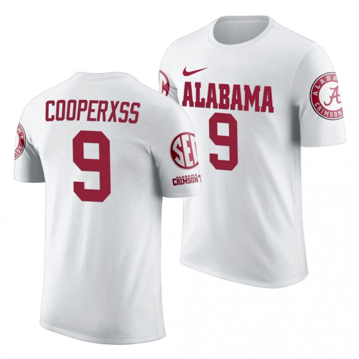 Alabama Crimson Tide Amari Cooper White 2019 Team Logo NCAA Football T-Shirt