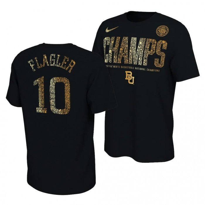 Adam Flagler Baylor Bears 2021 NCAA National Champions Black Locker Room T-Shirt